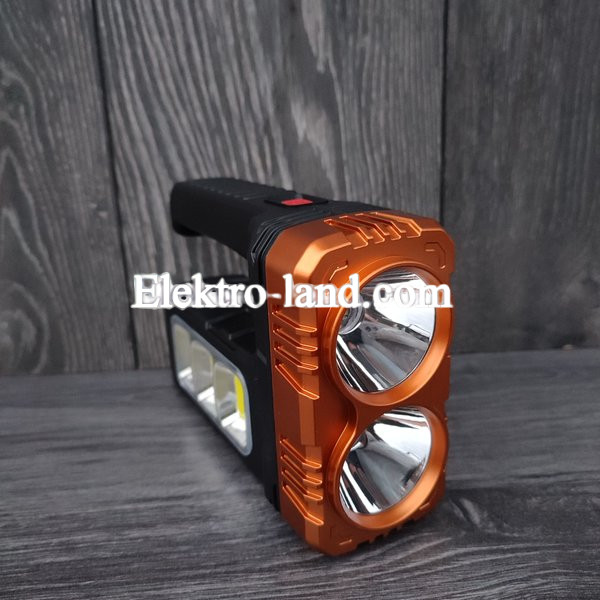 Ручной аварийный фонарь A-7702B на солнечной батарее с Power Bank  зарядка USB